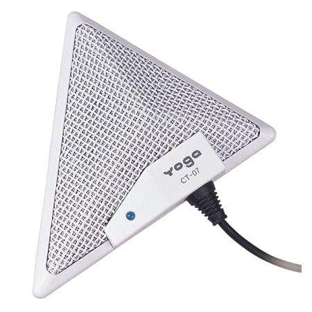 白色款平面式麥克風,外觀簡潔大方