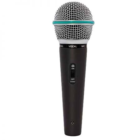 Динамический ручной микрофон, разработанный для вокала и выступлений, с кардиоидной диаграммой направленности.