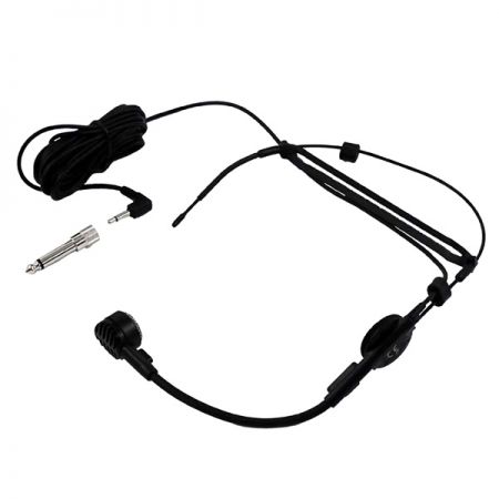 Dynamic capsule head-worn microphone for hands-free operation.