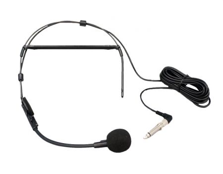 Dynamic headworn microphone with cable.