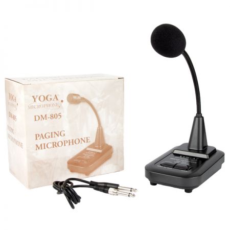 The device includes a package containing a desktop microphone set