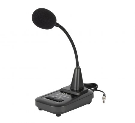 Dynamic Desktop Gooseneck Microphone for PA & Broadcasting. - Paging desktop gooseneck microphone.