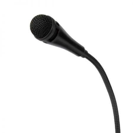 Dynamic desktop paging microphone with flexible gooseneck for PA and public systems