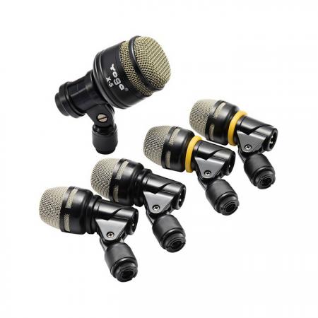 5-Piece Pack Drum Microphone in Dynamic Type - 5-PC Pack Dynamic Drum Microphone Kit