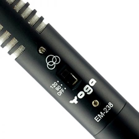 M-S stereo DSLR shotgun microphone with selectable stereo width for pro video