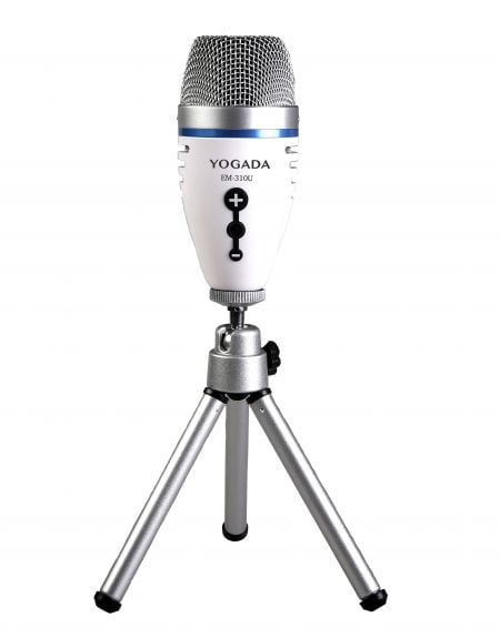 Nierenförmiges Desktop-USB-Mikrofon, das für Live-Streaming und Podcasting konzipiert wurde. - Desktop-USB-Mikrofon mit Ständer