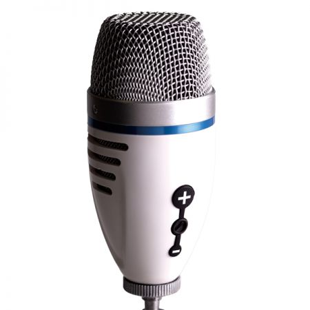 Microphone USB với nút điều chỉnh âm lượng tích hợp để giám sát thời gian thực