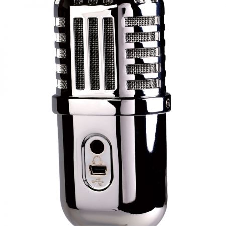 عرض خلفي لميكروفون USB المكتبي مع منفذ USB ومدخل سماعة الرأس للمراقبة في الوقت الحقيقي