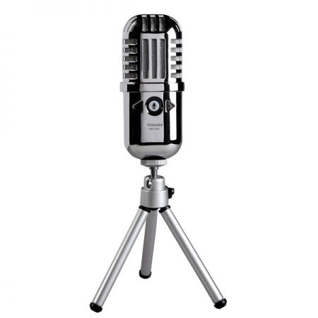 Metal uni-directional USB microphone with real-time monitoring