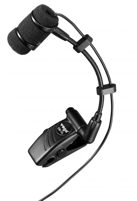 Clip-On Instrument Condenser Microphone for Wind / Brass Instruments, Using Phantom Power