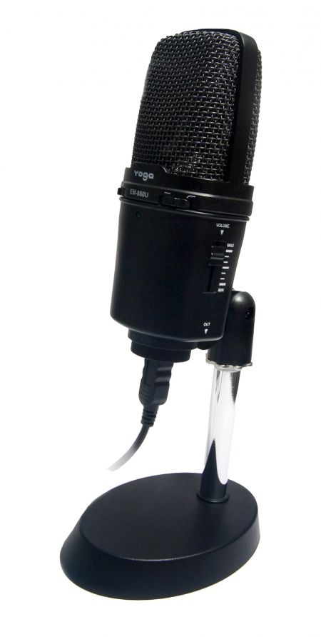 Micrófono USB de escritorio profesional diseñado para transmisiones en vivo y grabaciones de estudio. - Micrófono USB profesional que incluye un soporte y un soporte.