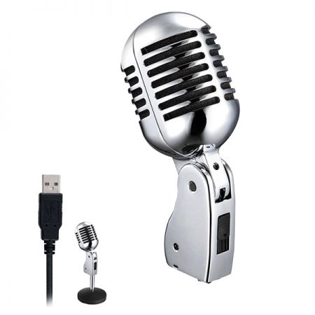 Stylish driver-free USB microphone for clear digital recording
