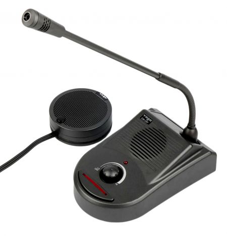Intercom-Mikrofon für Kassenhäuschen, Banktresen oder Empfangstheke. - Intercom-Mikrofon-Set GM-20P.