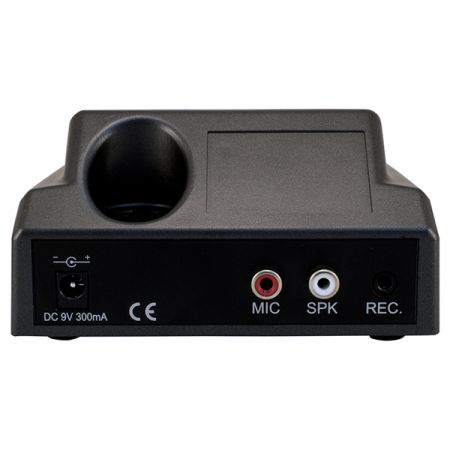 Rear view of two way intercom microphone