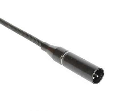 The microphone incorporates a built-in XLR connector, providing a standard connection method for easy compatibility with other devices.