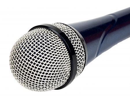 The microphone is designed for live performances, studio recordings, and broadcasting.