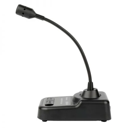 麥克風側視圖可見一體化設計,鵝頸與底座結合為一,避免分離,確保其耐用性與穩固性