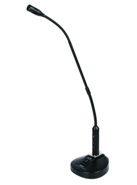 Micrófono de cuello de cisne conectado con soporte