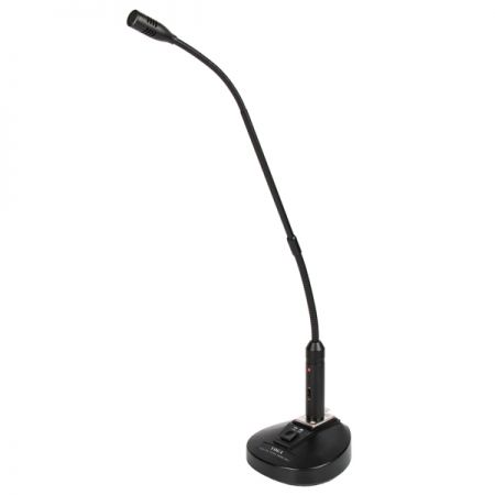 Micrófono de cuello de ganso conectado con soporte