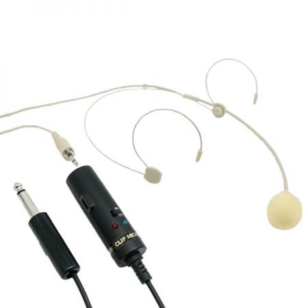 Rechargeable USB power pack with a dual-ear frame head-worn microphone