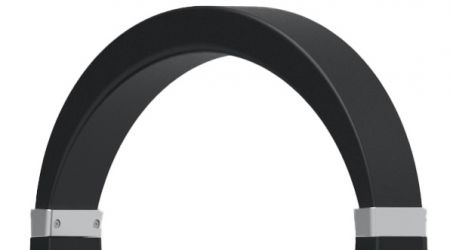 A black, soft headband designed for comfort during wear.