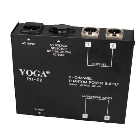 Nguồn điện phantom hai kênh với 48V ổn định cho micro tụ