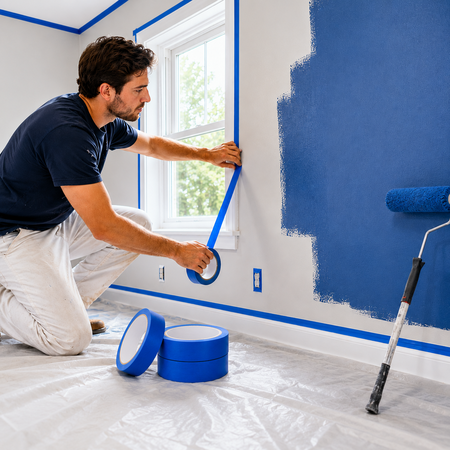 UV-resistant masking tape for easy masking