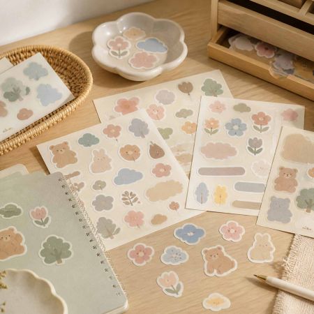 Custom-shaped woodfree paper stickers