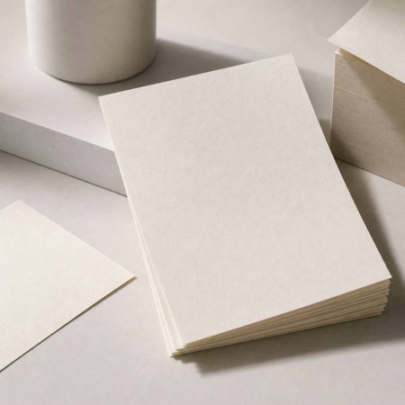 Woodfree paper stickers with a natural paper texture