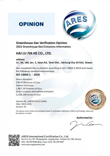 Greenhouse Gases Verification Opinion ISO 14064-1: 2018