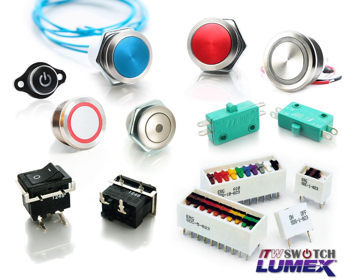 ITW Lumex Switchpropose des interrupteurs à bouton-poussoir avec un  ensemble diversifié de fonctionnalités pour répondre aux différents besoins  des clients., Interrupteurs à bouton-poussoir en métal, Fabricant de  composants électroniques