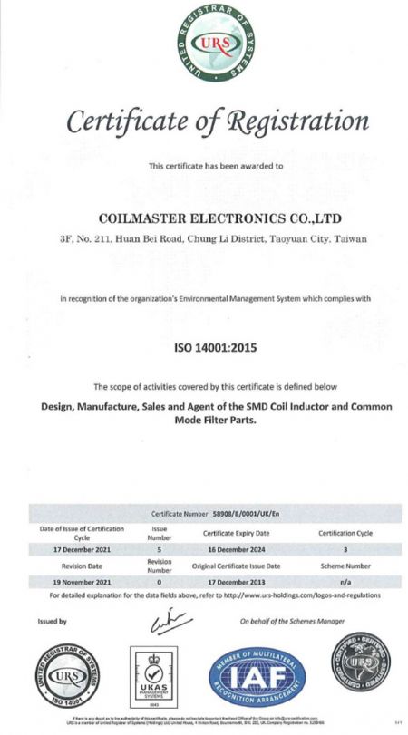 ISO14001-Coilmaster Electronics