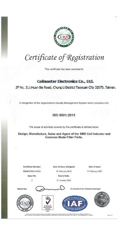 ISO9001-Coilmaster Electronics