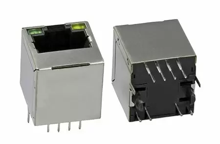 10/100 Base-T 1x1 Integrated RJ45 Jacks - 10/100 Base-T 1x1 RJ45 with LAN Transformers