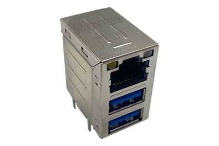 100/1000 Base-T USB + RJ45連接器 (帶變壓器) - 1G RJ45連接器含USB*2