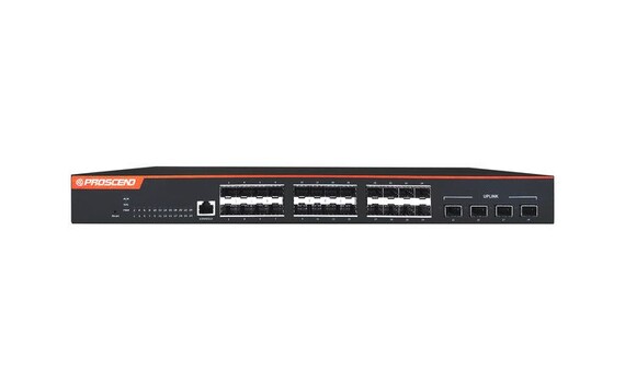 28-Port GbE Fiber Managed Switch with 4 10G SFP+ Uplinks - 28-Port GbE Fiber Managed Switch with 4 10G SFP+ Uplinks 850XF-28