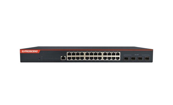 Industrial 28-Port GbE Managed Switch with 4 10G SFP+ Uplinks - Industrial 28-Port GbE Managed Switch with 4 10G SFP+ Uplinks 850X-28I