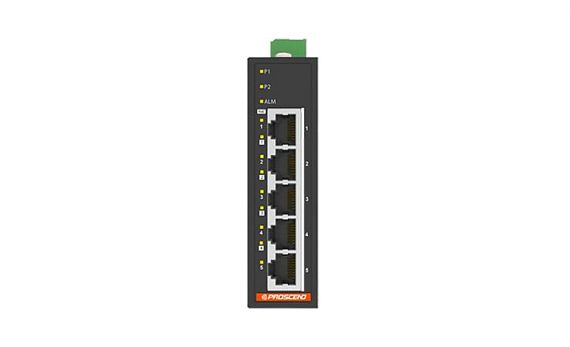 Industrieller 5-Port GbE Unmanaged PoE Switch - Industrieller 5-Port GbE unmanaged PoE Switch mit 4 GbE Ports und 2 SFP Slots