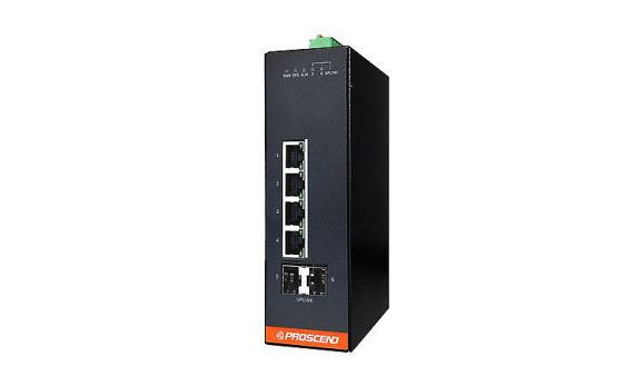 Industrieller 6-Port GbE managed Switch - Industrial 6-Port GBE-Managed Switch mit 4 GBE-Häfen und 2 SFP-Slots