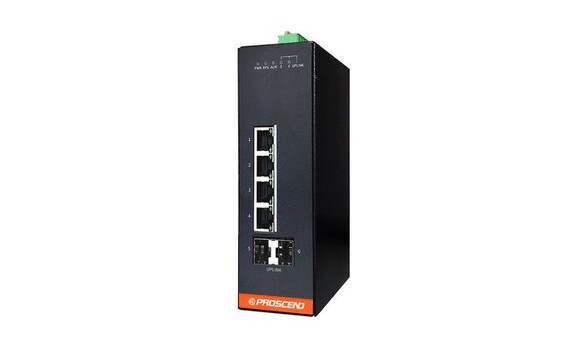 Industrial 6-Port GbE Managed Switch - Industrial 6-Port GbE Managed Switch with 4 GbE Ports and 2 SFP Slots