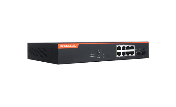 10-Port GbE Managed PoE Switch with 2 GbE SFP Uplinks 850G-10P
