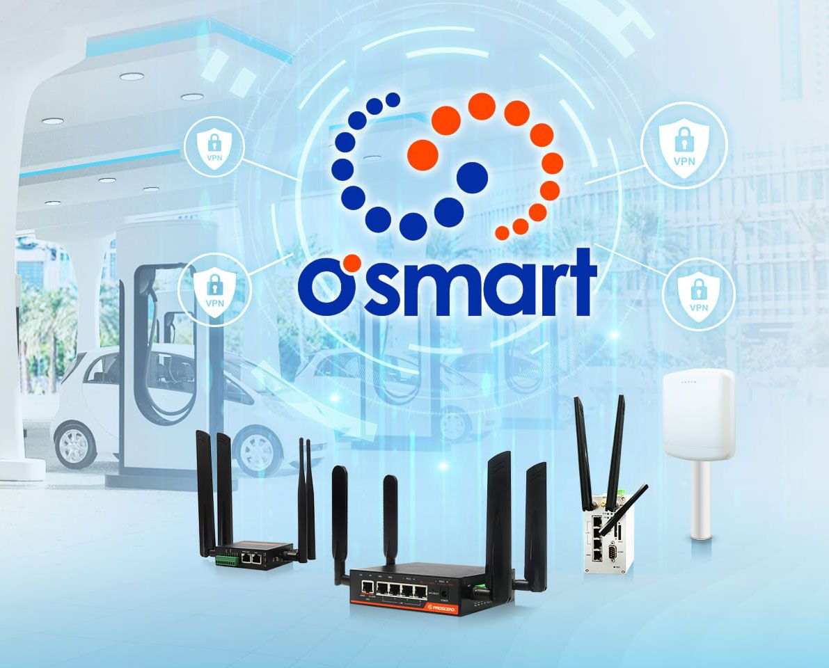PROSCEND применил O’smart с промышленными маршрутизаторами для сетей зарядных станций электромобилей.