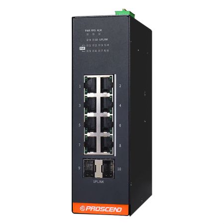 Industrieller 10-Port GbE verwalteter PoE-Switch - Industrieller 10-Port GbE verwalteter PoE-Switch mit 8 GbE-Ports und 2 SFP-Steckplätzen