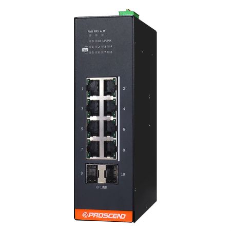 Công tắc quản lý PoE 10 cổng GbE công nghiệp với nguồn cấp 24~57VDC - Công tắc quản lý PoE 10 cổng GbE công nghiệp với 8 cổng GbE, 2 khe cắm SFP và nguồn cấp 24~57VDC