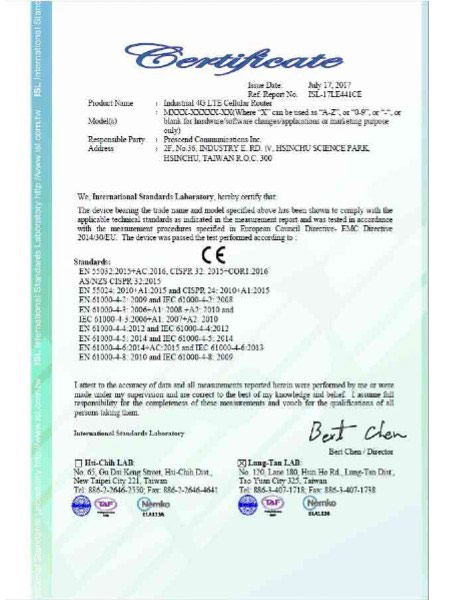Industrial VPN IoT Cellular Router M30x CE Certificate