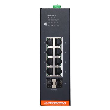 Промышленный управляемый PoE коммутатор на 10 портов GbE с 24~57VDC