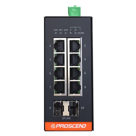 Industrial 10-Port GbE Managed Switch with compact design
