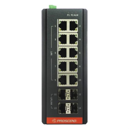 Industrial 14-Port GbE Managed Switch with DDM on SFP