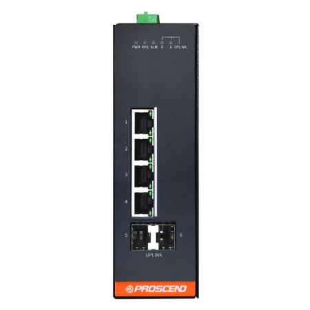Industrial 6-Port GbE Managed Switch with EPRS Ring recovery