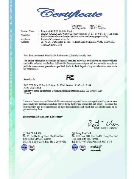 Industrial VPN IoT Cellular Router M30x FCC Certificate